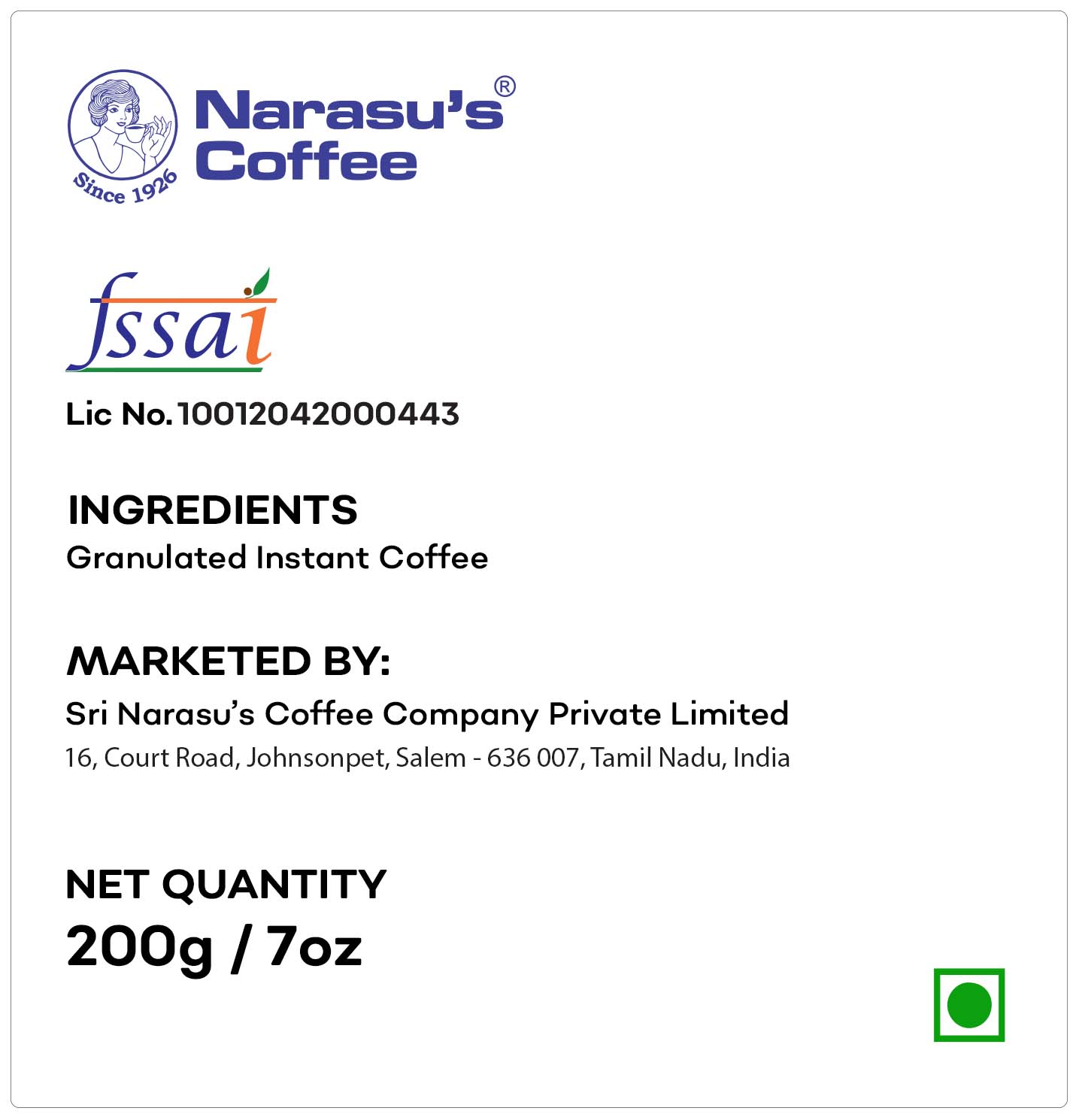 Pure Instant Coffee Pouch